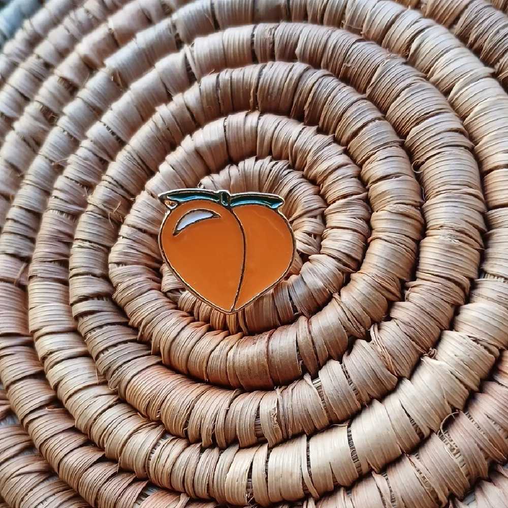 5/$25 NEW Peach Enamel Pin
